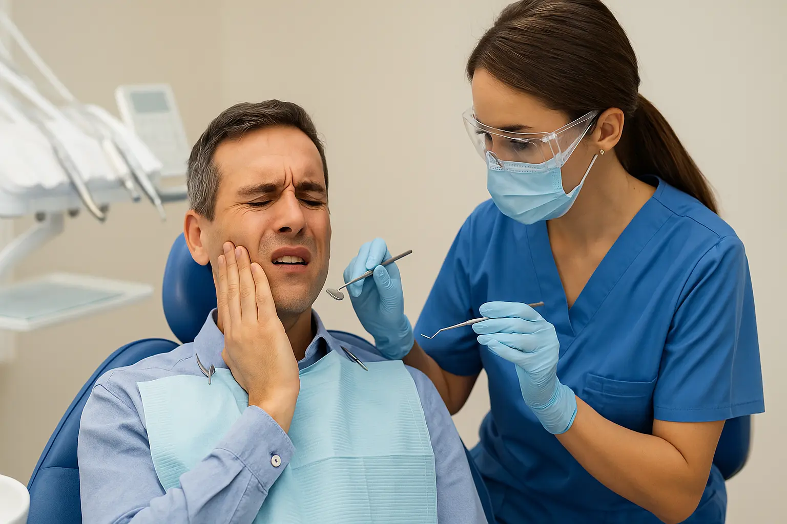 Dentiste d'urgence à Genève soignant un patient